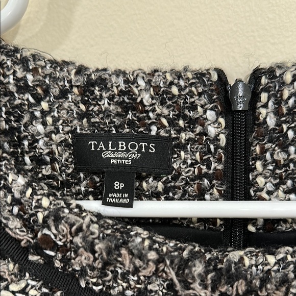 Talbots Black and White Sleeveless Sheath Dress with Peter Pan Collar - Picture 2 of 8